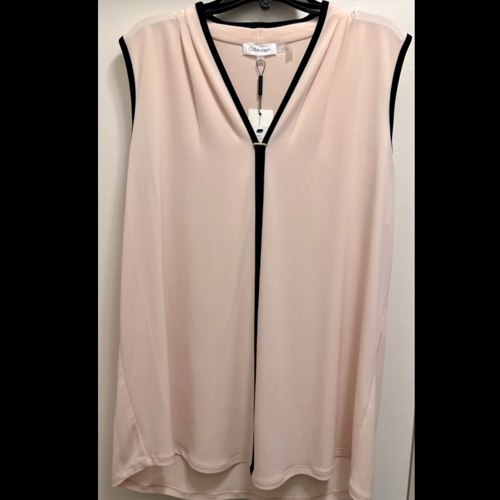Calvin Klein V-Neck Light Pink Blouse size L